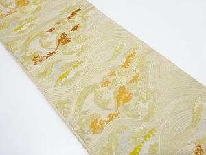 アンティーク　荒波模様織り出し袋帯（着用可）